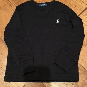 Black Ralph Lauren Long Sleeve Waffle Shirt 2T